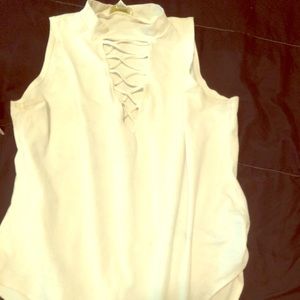 Forever 21 White crew neckline body suit